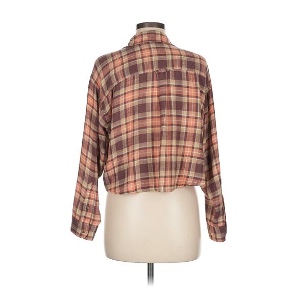 Women's American Eagle Cropped 3/4 Sleeve Button Down Shirt Size M. - Picture 2 of 7